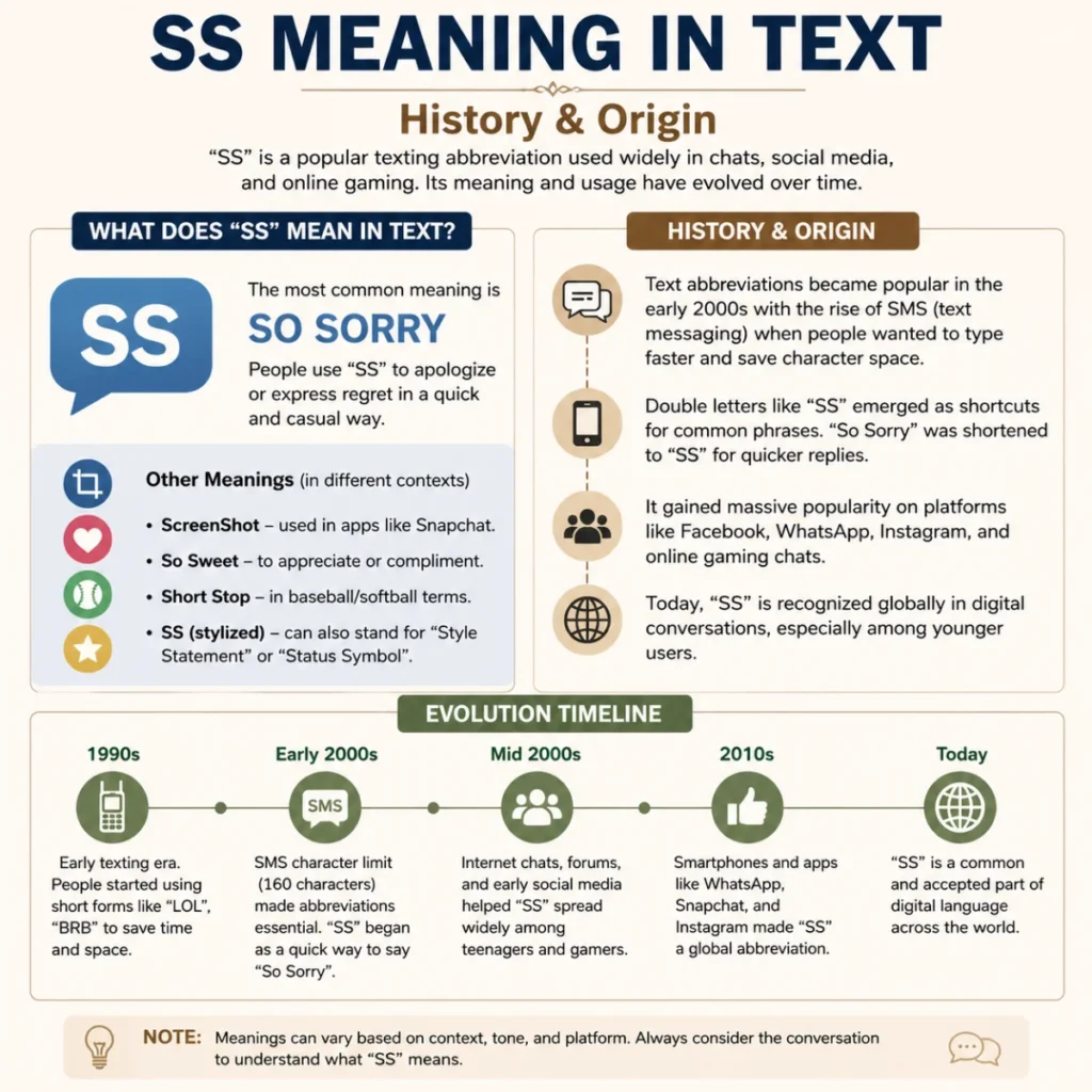 History & Origin of SS Meaning in Text