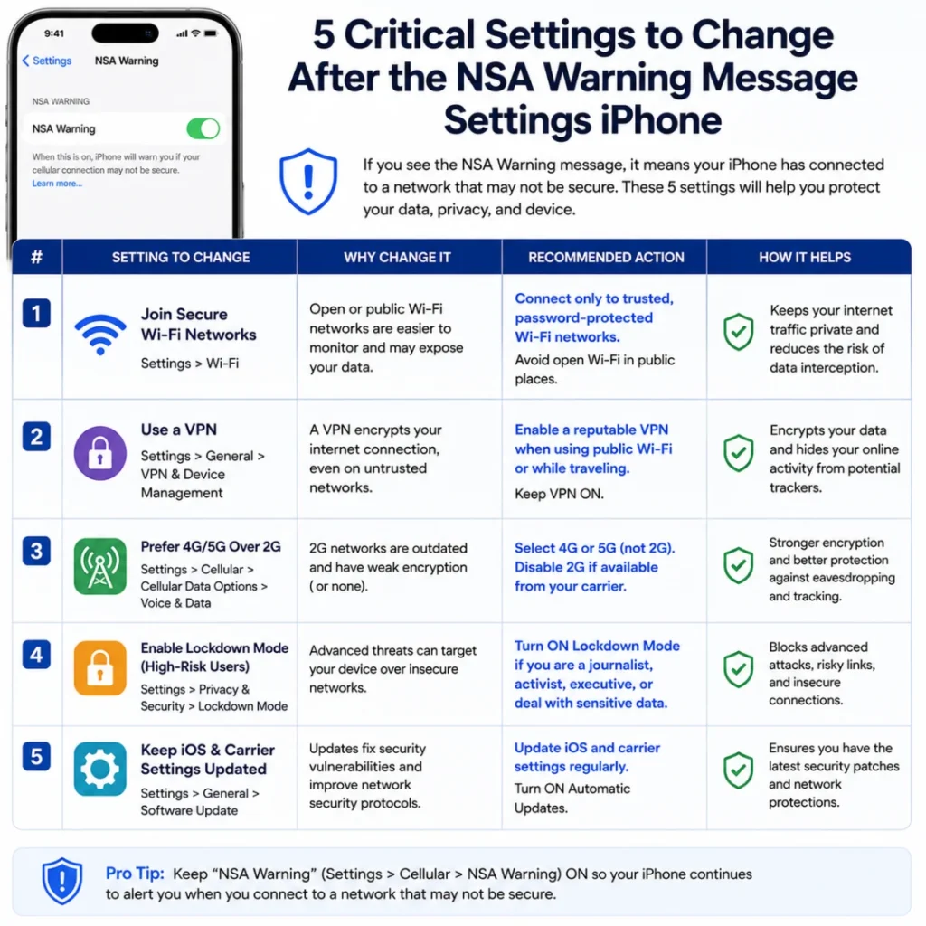 5 Critical Settings to Change After the nsa warning message settings iphone (With Table)