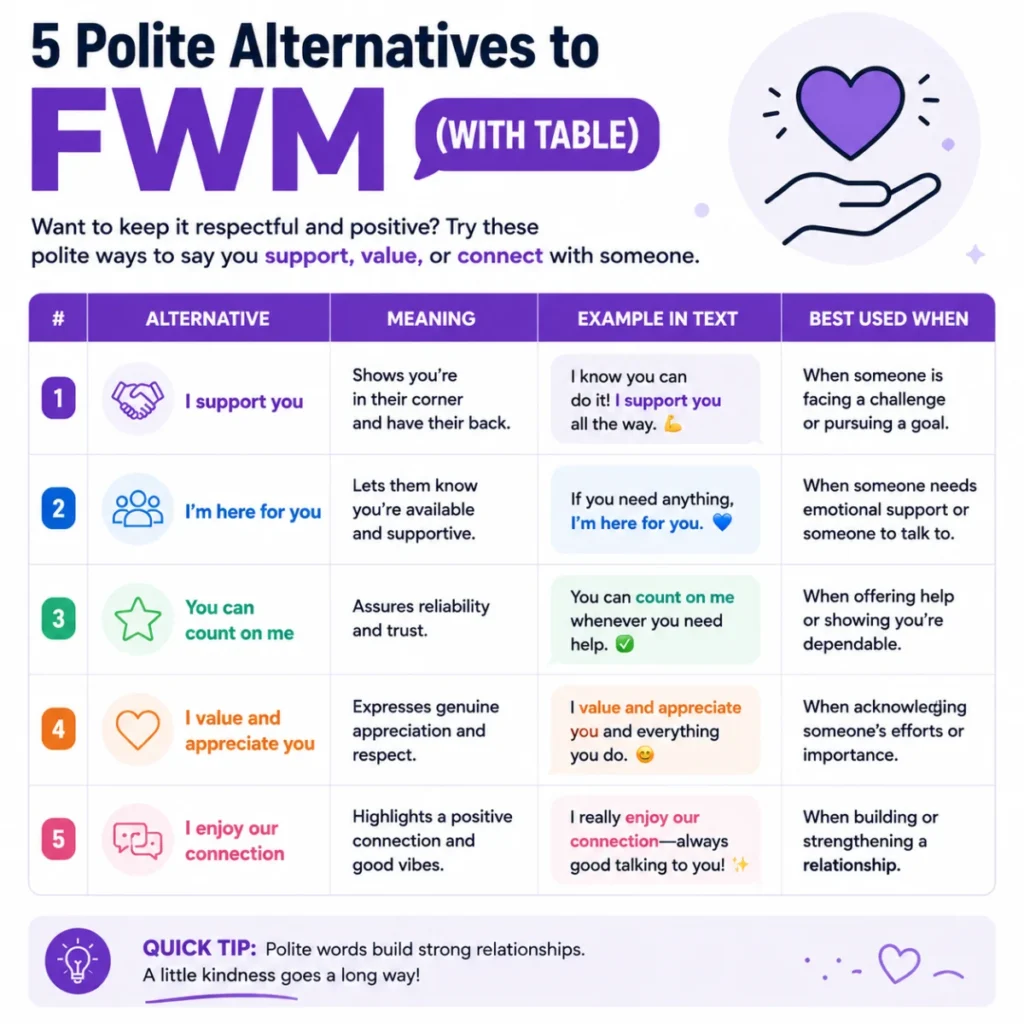 5 Polite Alternatives to FWM (With Table)