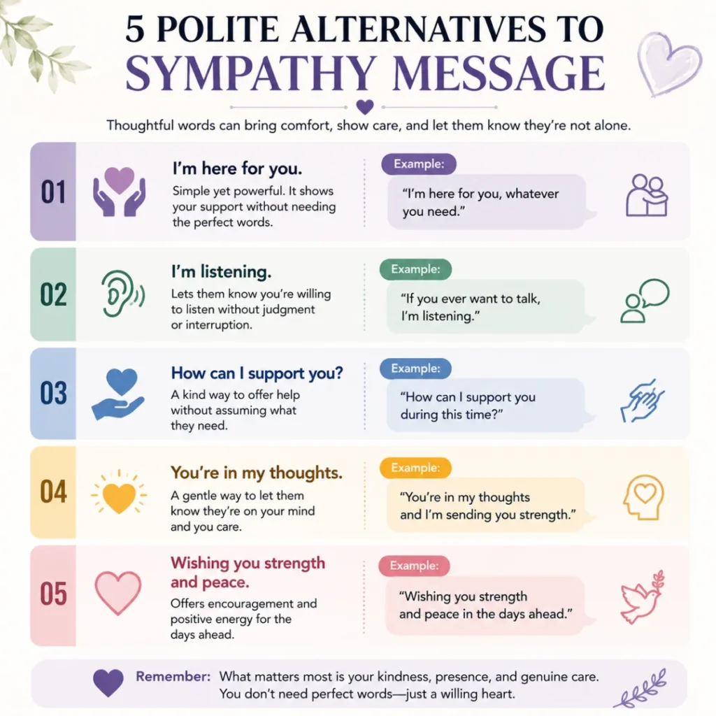 5 Polite Alternatives to Sympathy Message