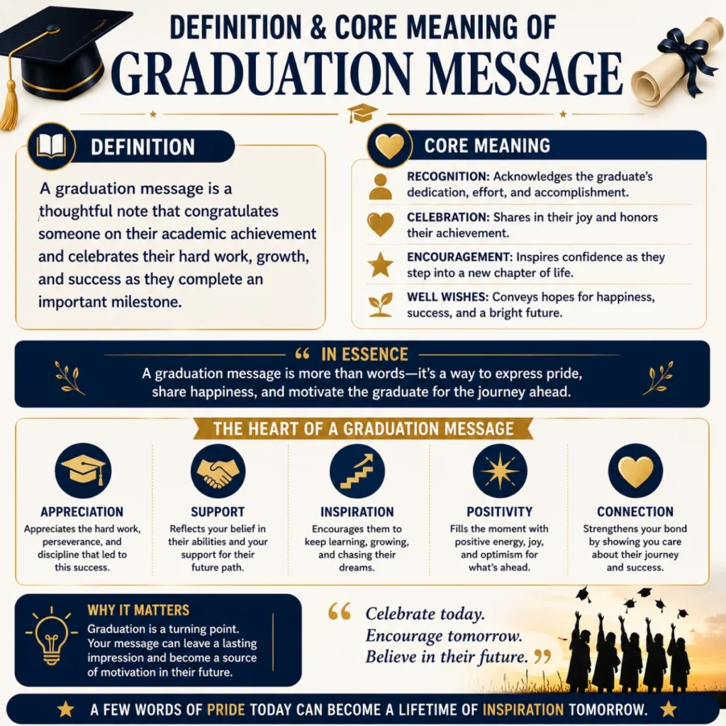 Definition & Core Meaning of graduation message