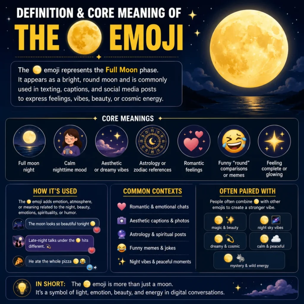 Definition & Core Meaning of the 🌕 Current Phase of the Moon Emoji
