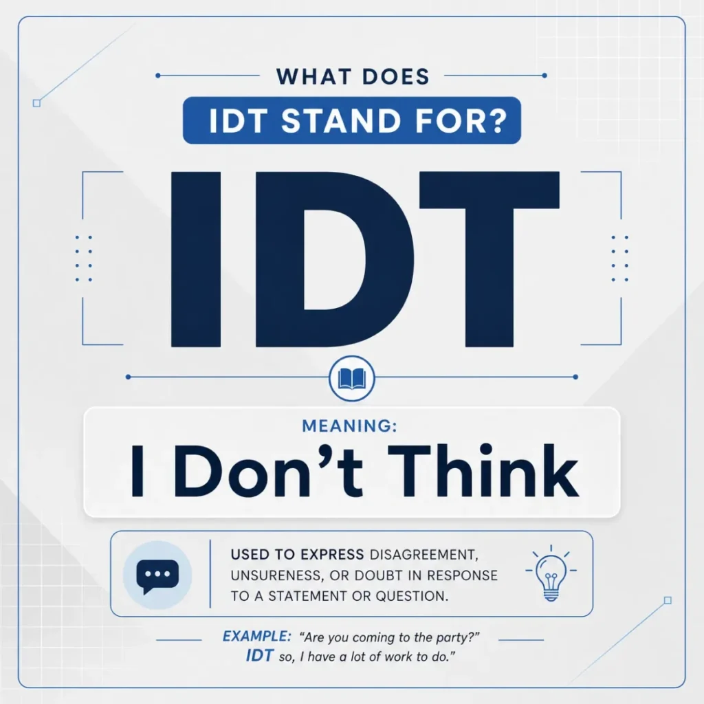 Definition & Core Meaning: What Does IDT Stand For?
