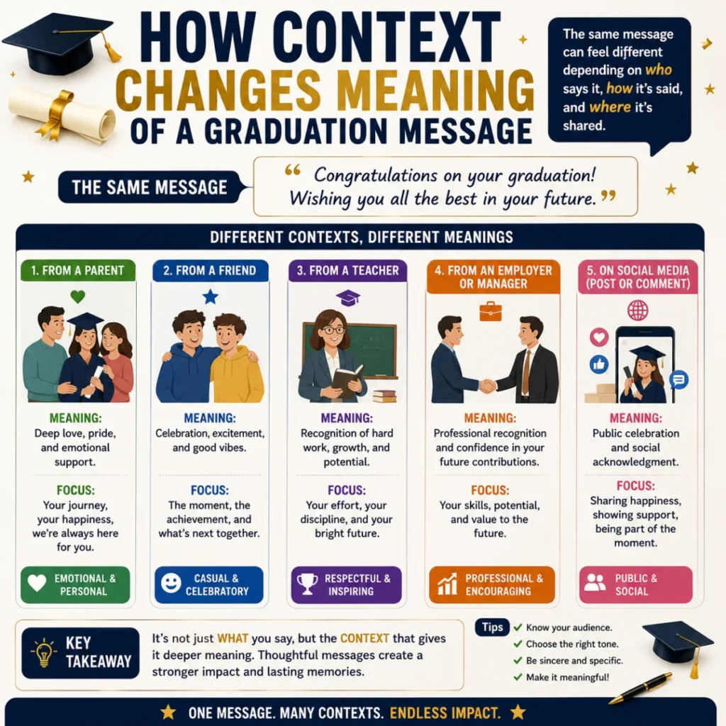 How Context Changes Meaning of graduation message