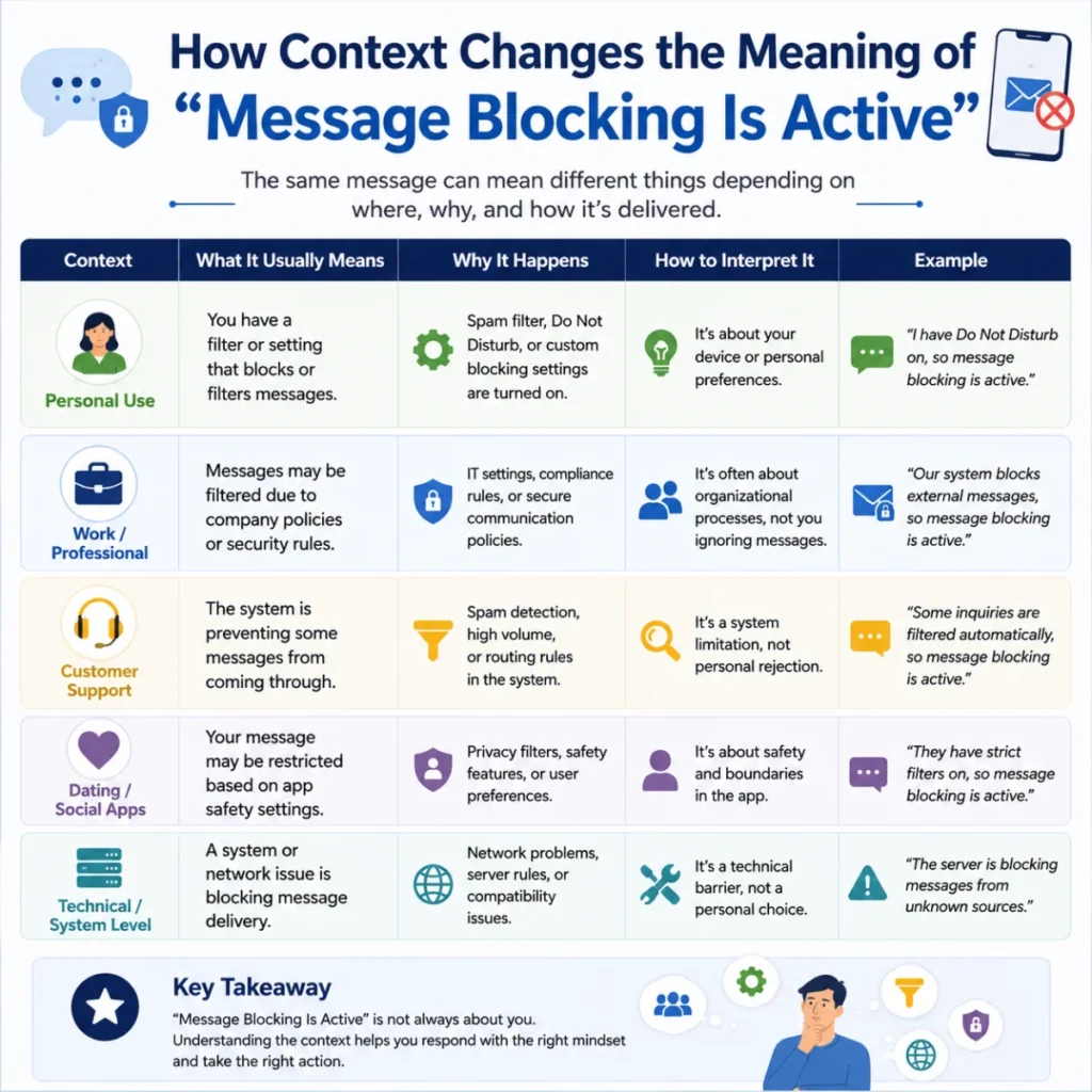 How Context Changes the Meaning of “Message Blocking Is Active”