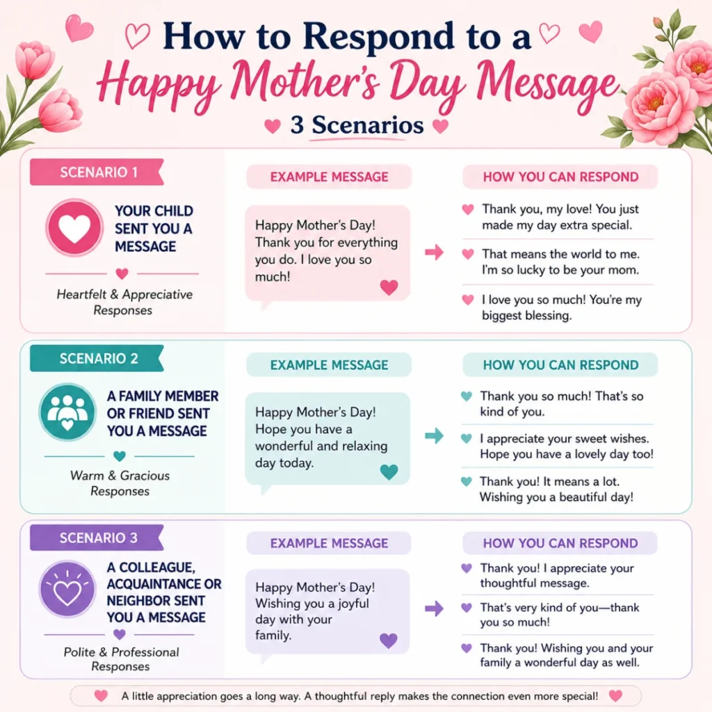 How to Respond to a happy mothers day message (3 Scenarios)
