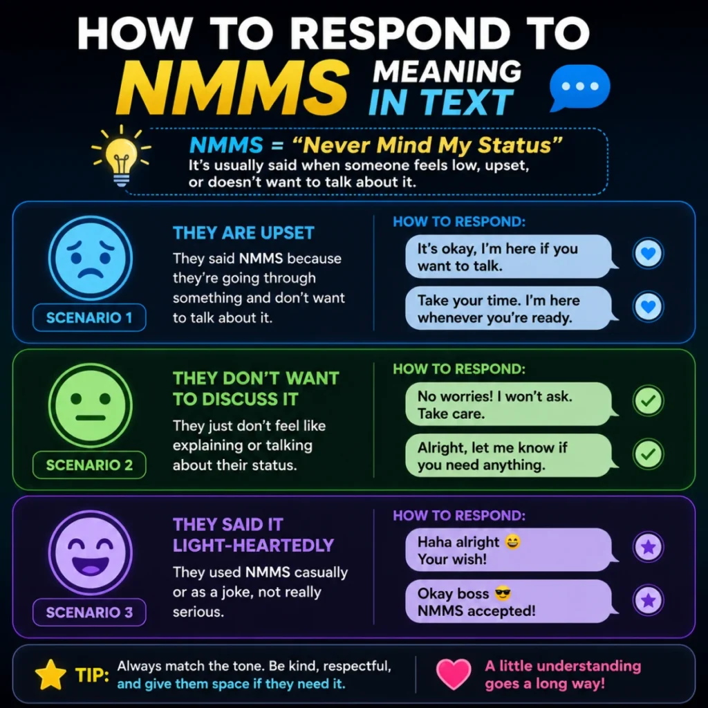 How to Respond to nmms meaning in text (3 Scenarios)