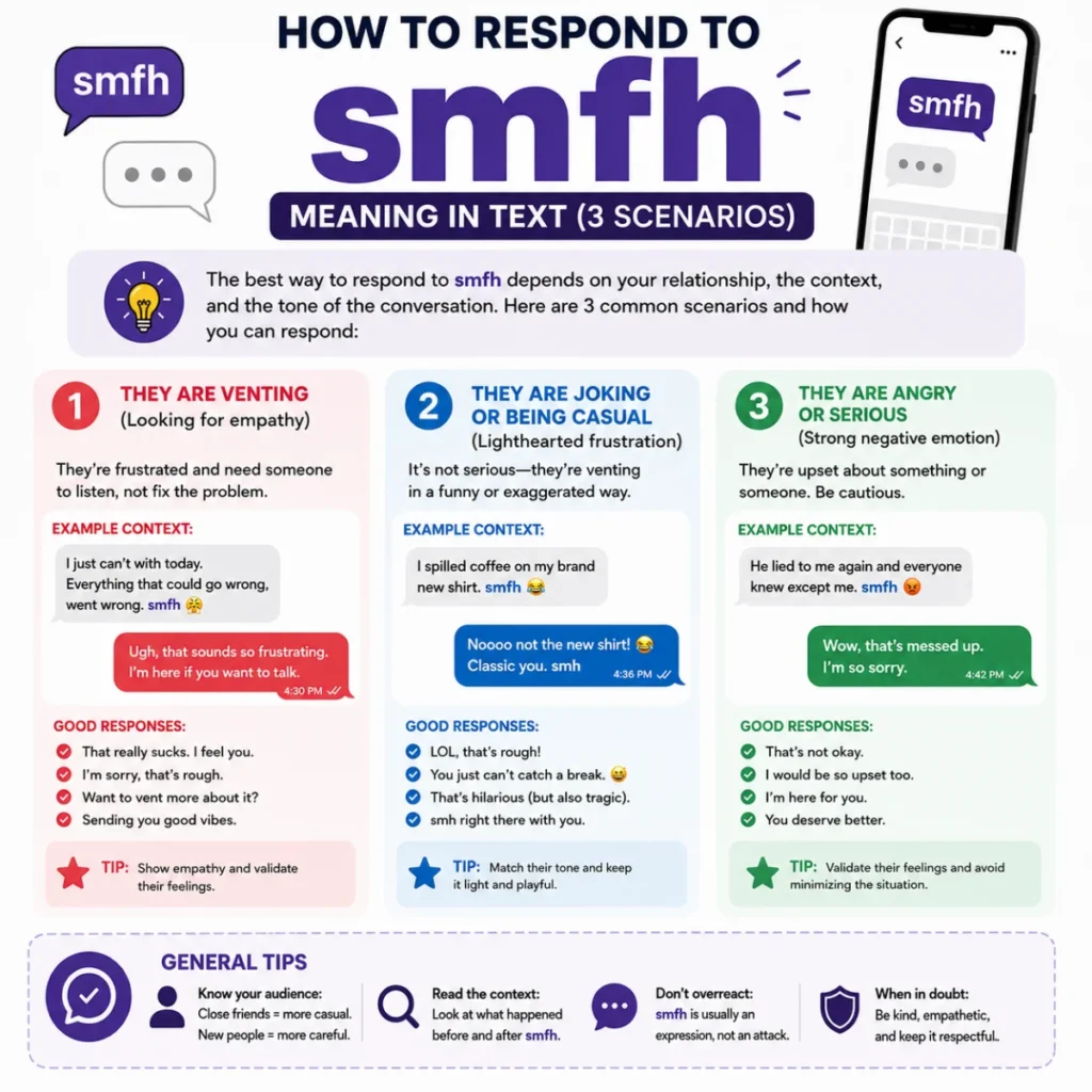 How to Respond to smfh meaning in text (3 Scenarios)