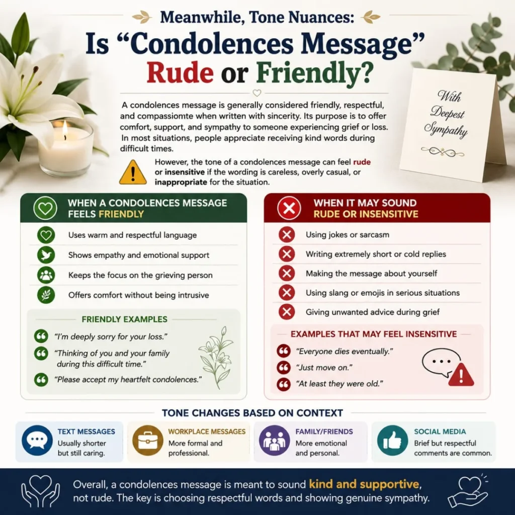 Meanwhile, Tone Nuances: Is Condolences Message Rude or Friendly?