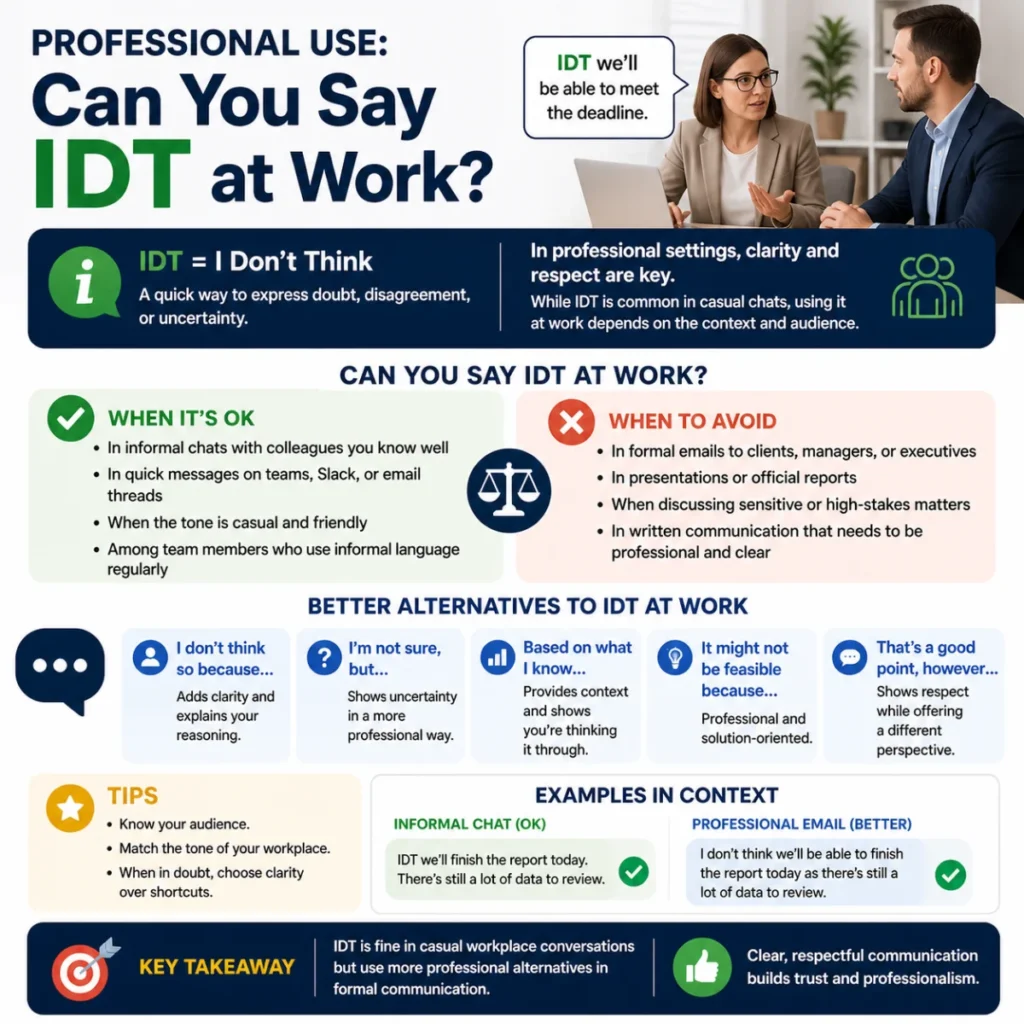 Professional Use: Can You Say IDT at Work?
