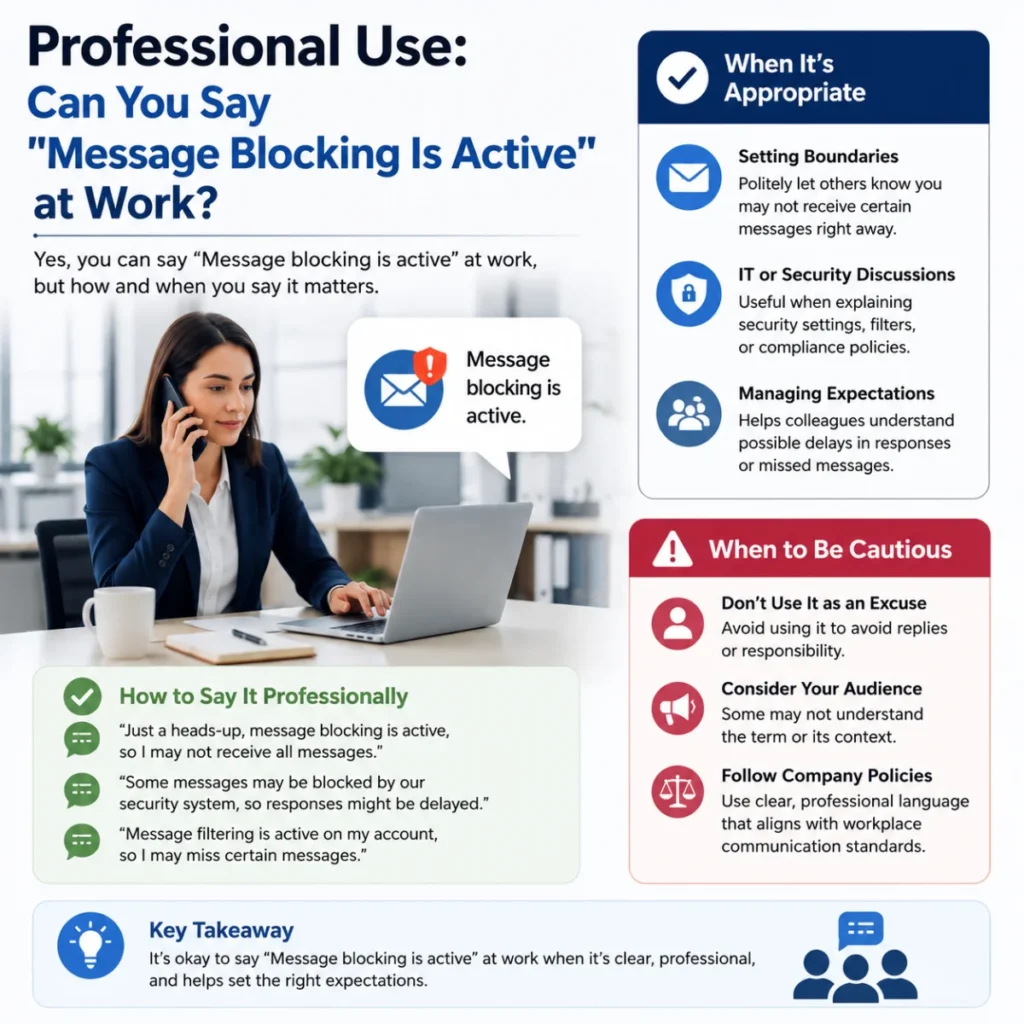 Professional Use: Can You Say “Message Blocking Is Active” at Work?