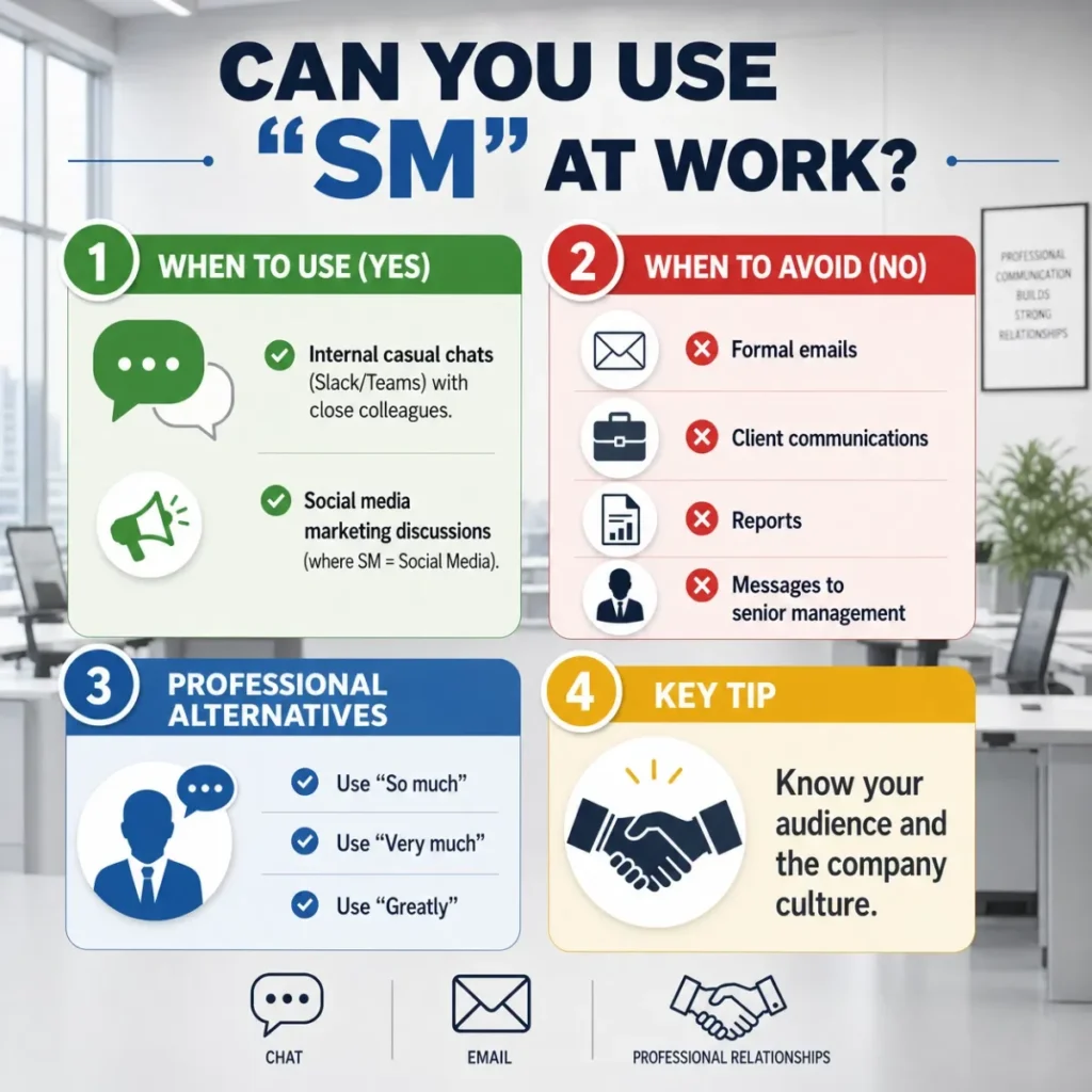 Professional Use: Can You Say sm at Work?