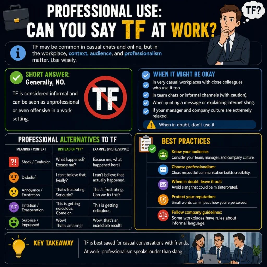 Professional Use: Can You Say tf at Work?