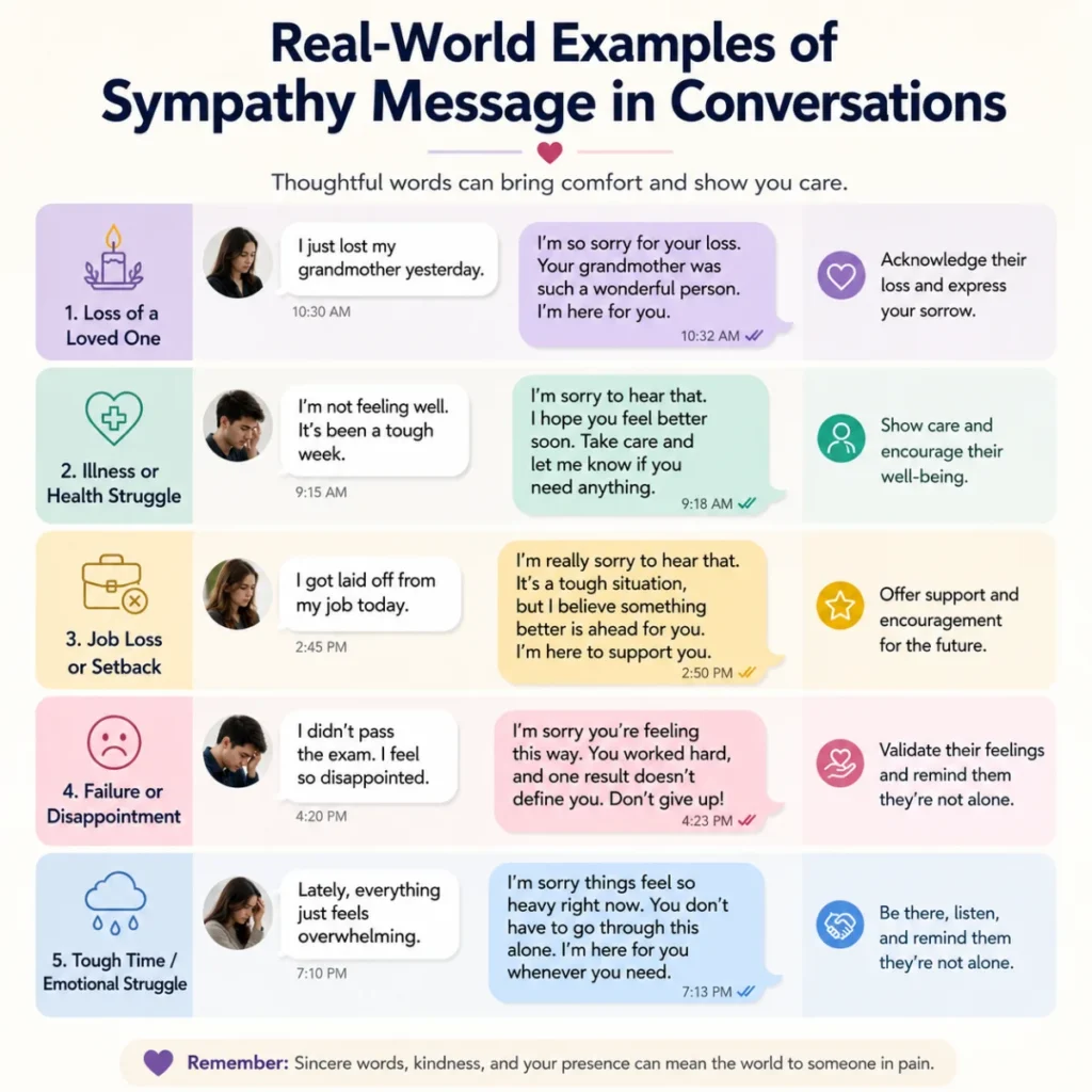 Real-World Examples of Sympathy Message in Conversations