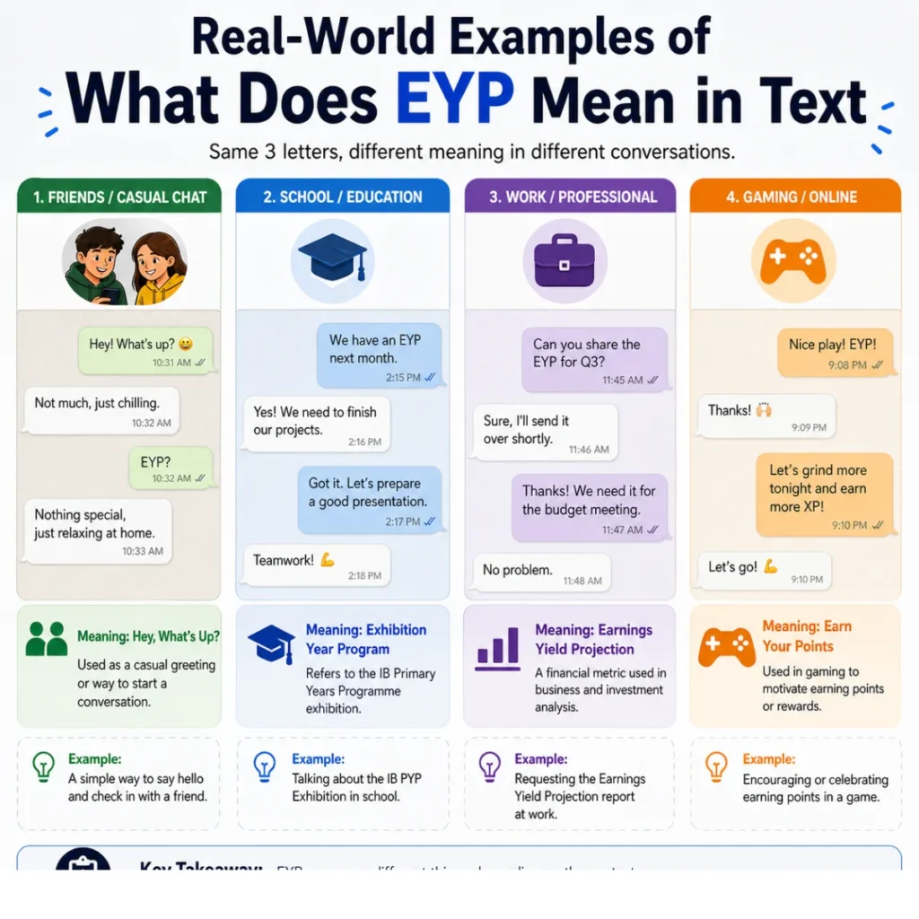 Real-World Examples of What Does EYP Mean in Text in Conversations