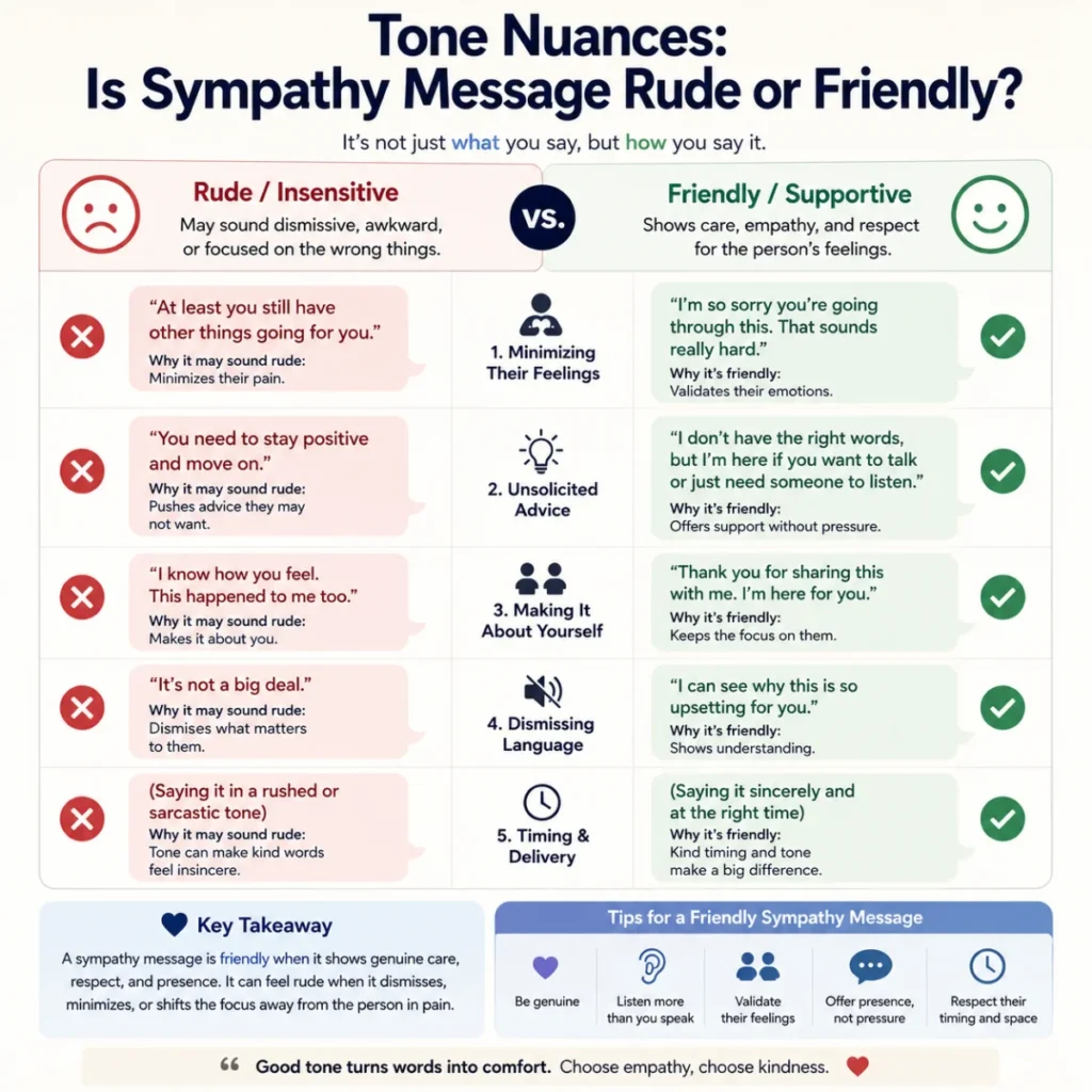 Tone Nuances: Is Sympathy Message Rude or Friendly?
