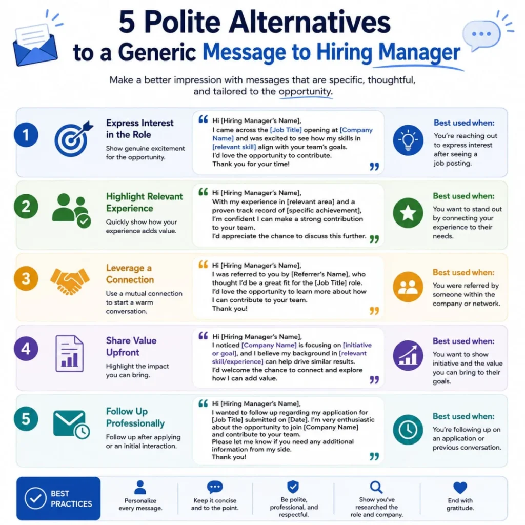 5 Polite Alternatives to a Generic Message to Hiring Manager