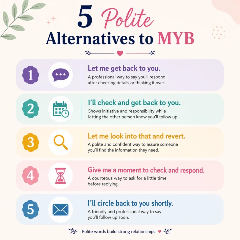 5 Polite Alternatives to MYB