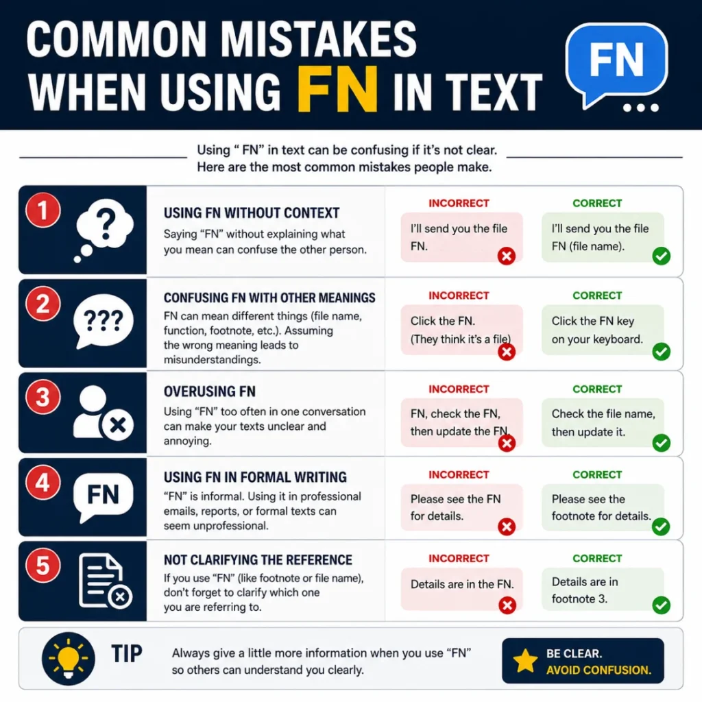 Common Mistakes When Using FN in Text