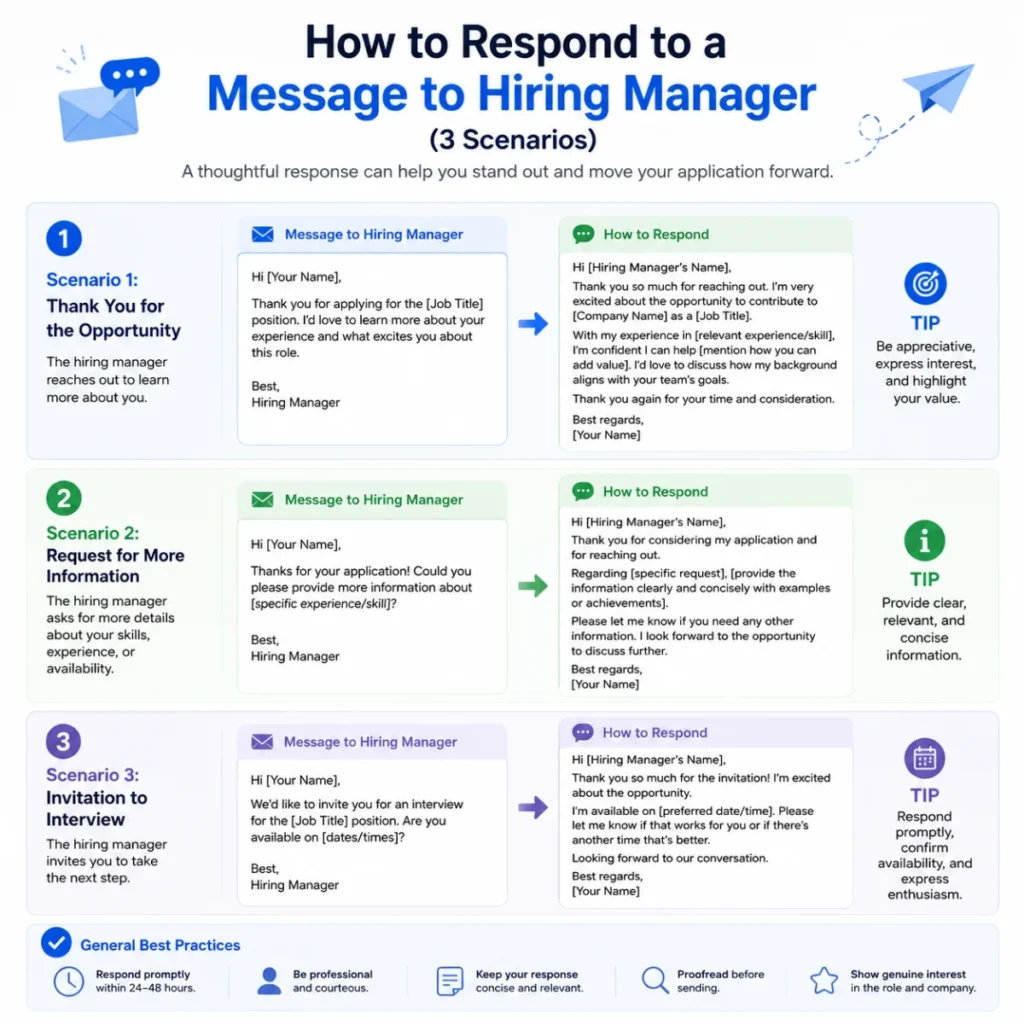 How to Respond to a Message to Hiring Manager (3 Scenarios)