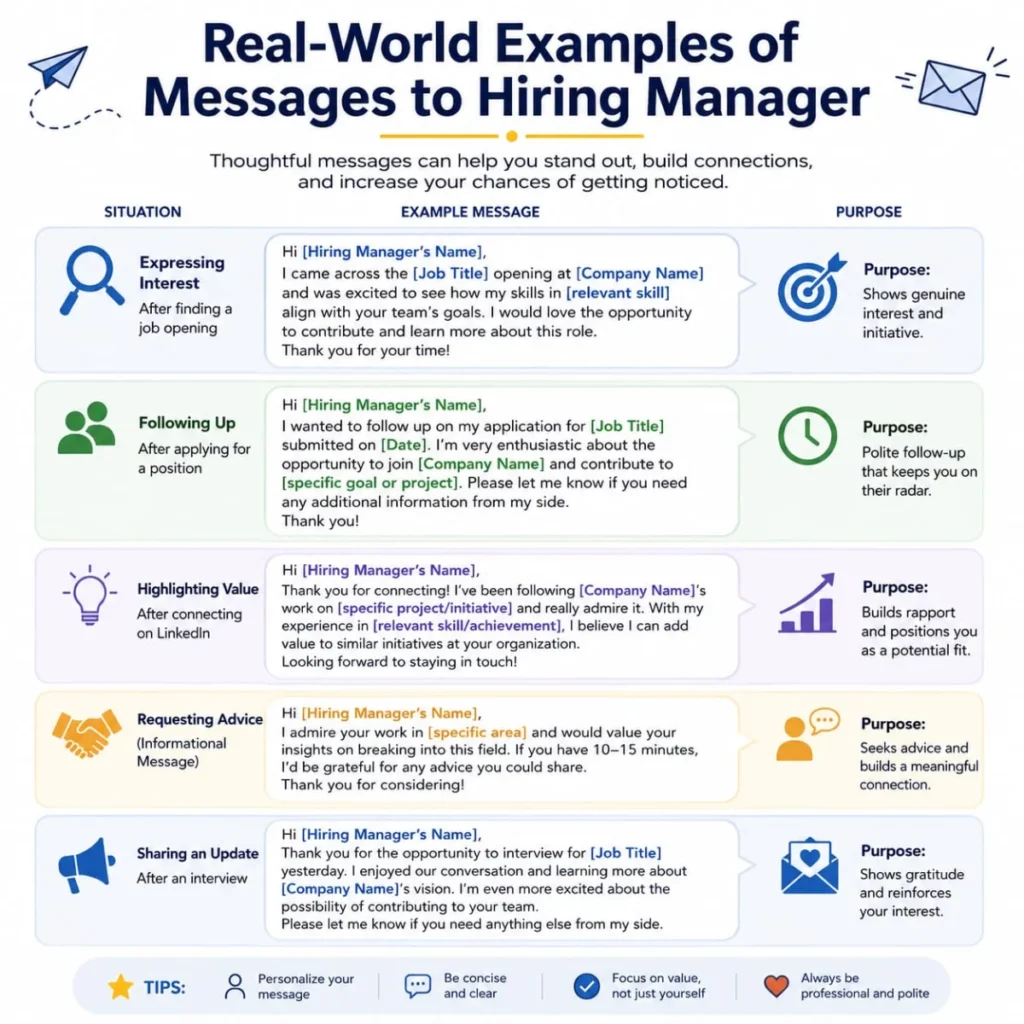 Real-World Examples of Messages to Hiring Manager
