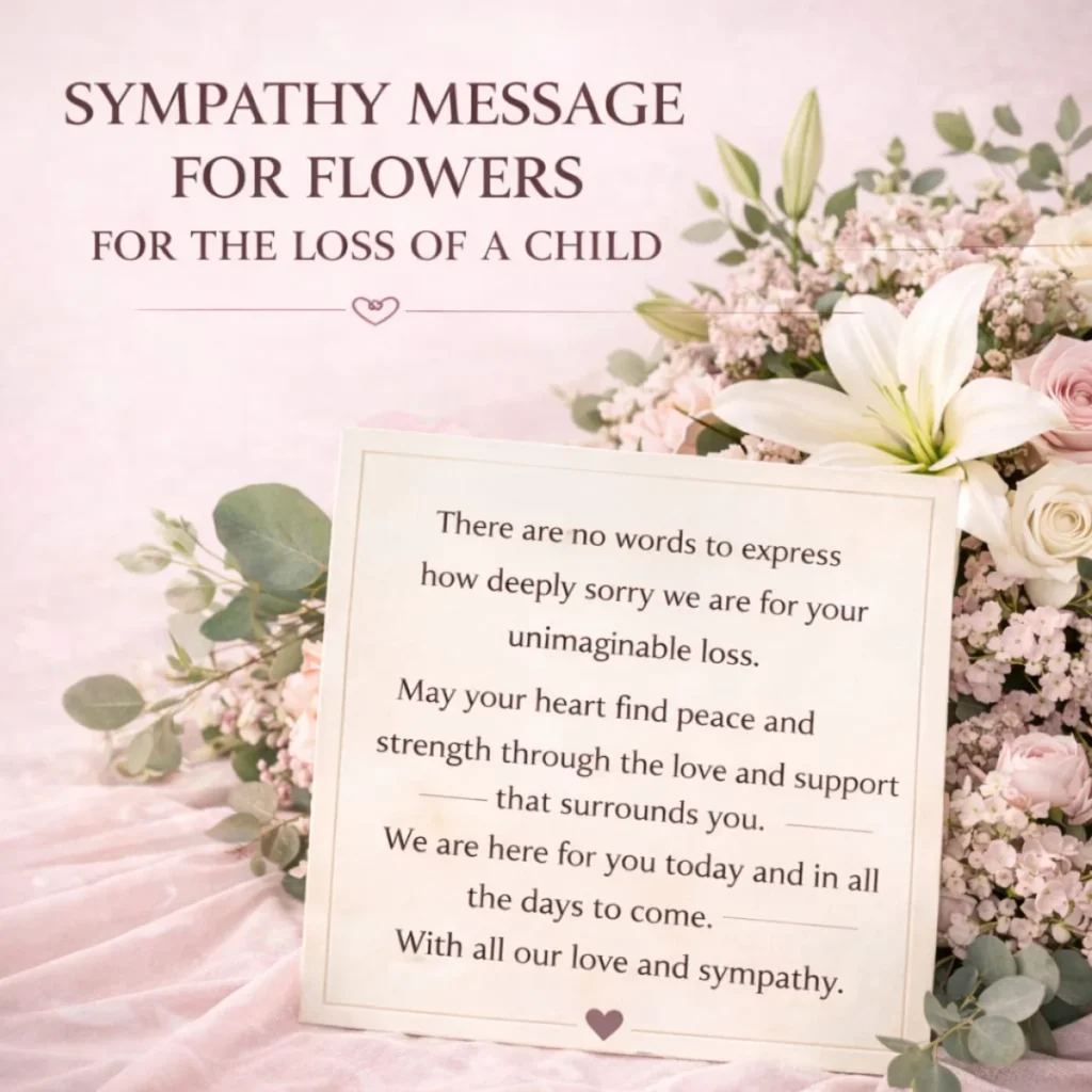 Sympathy Message for Flowers for the Loss of a Child