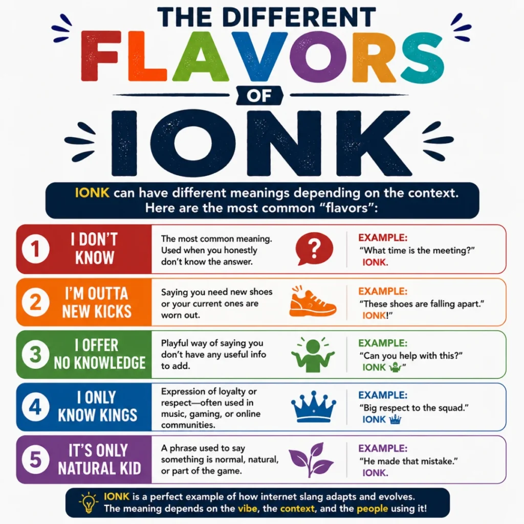 The Different Flavors of IONK Meaning in Text
