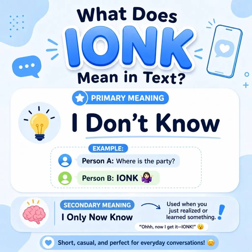 What Does IONK Mean in Text?