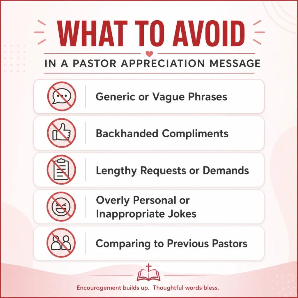 What to Avoid in a Pastor Appreciation Message