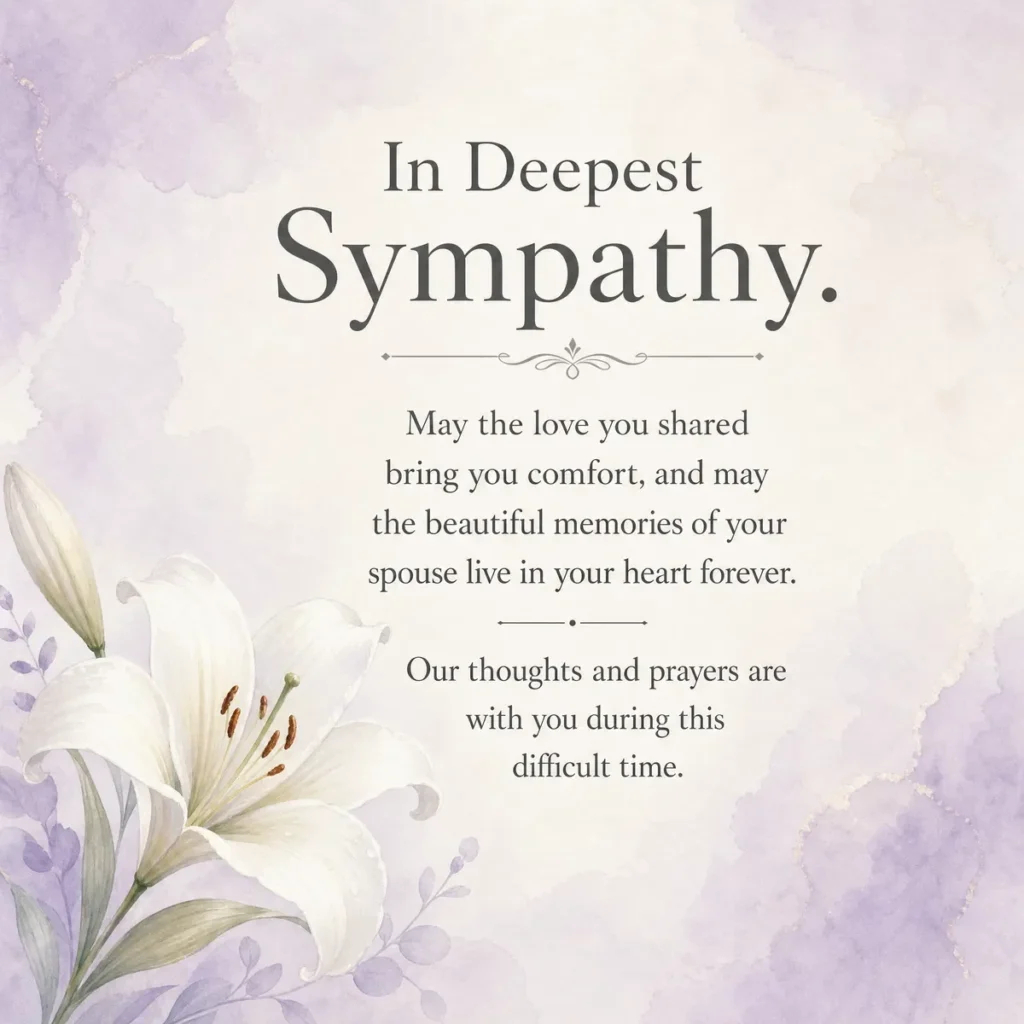 Death Condolence Message for Loss of a Spouse