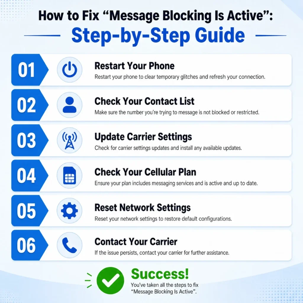 How to Fix "Message Blocking Is Active": Step-by-Step 🛠️