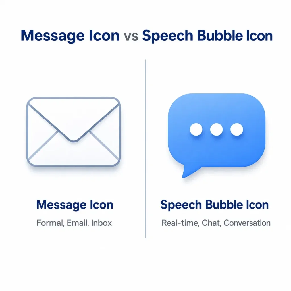 Message Icon vs Speech Bubble Icon