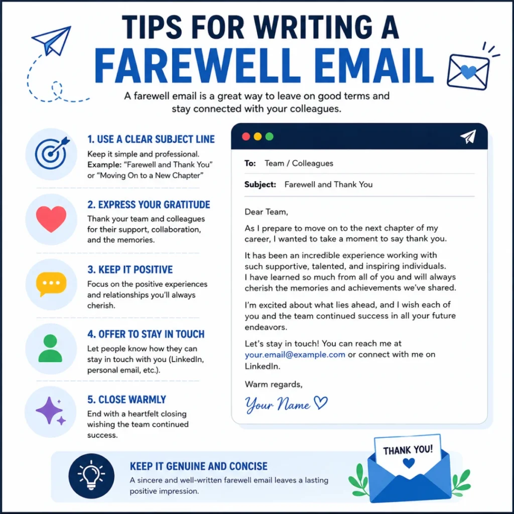 Tips for Writing a Farewell Email