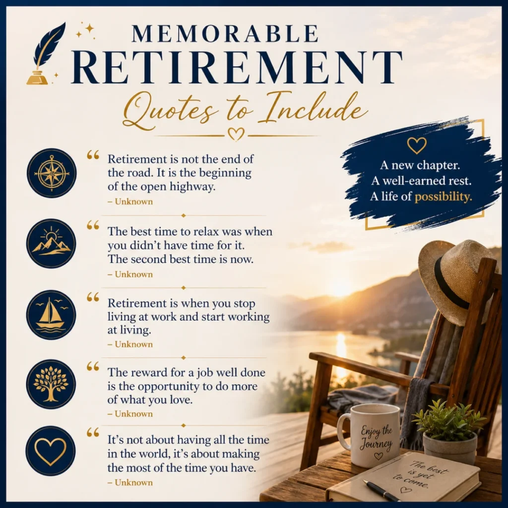 📜 Memorable Retirement Quotes to Include