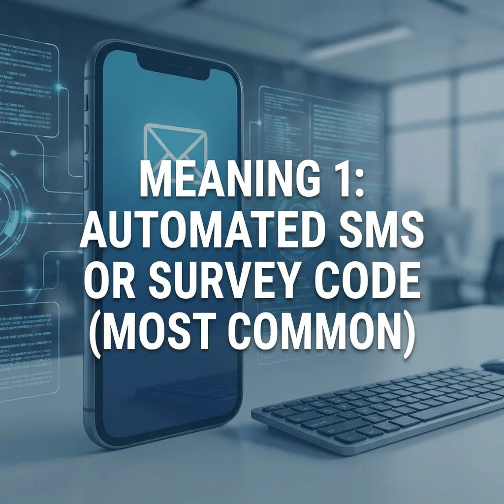Meaning 1 automated SMS or survey code explained with a clear example