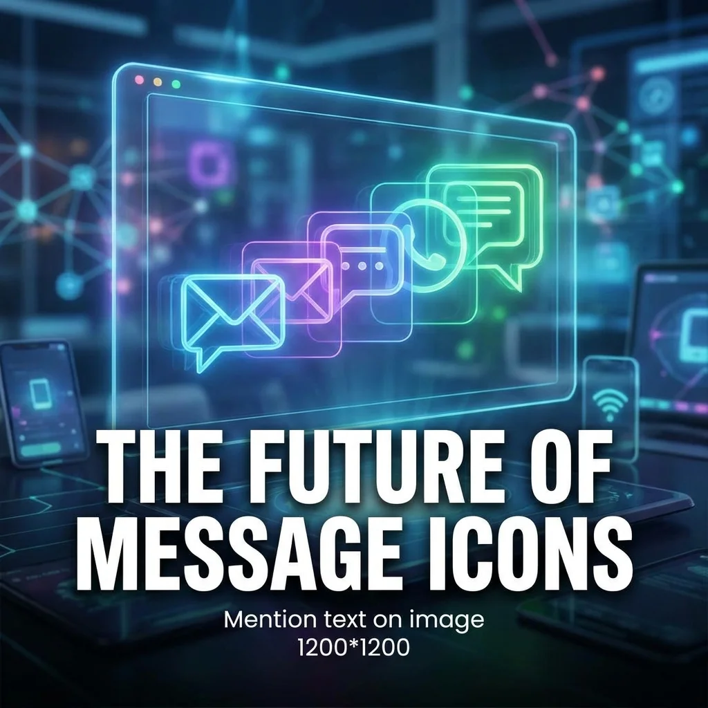 The future of message icons with modern symbols for digital communication and online messaging
