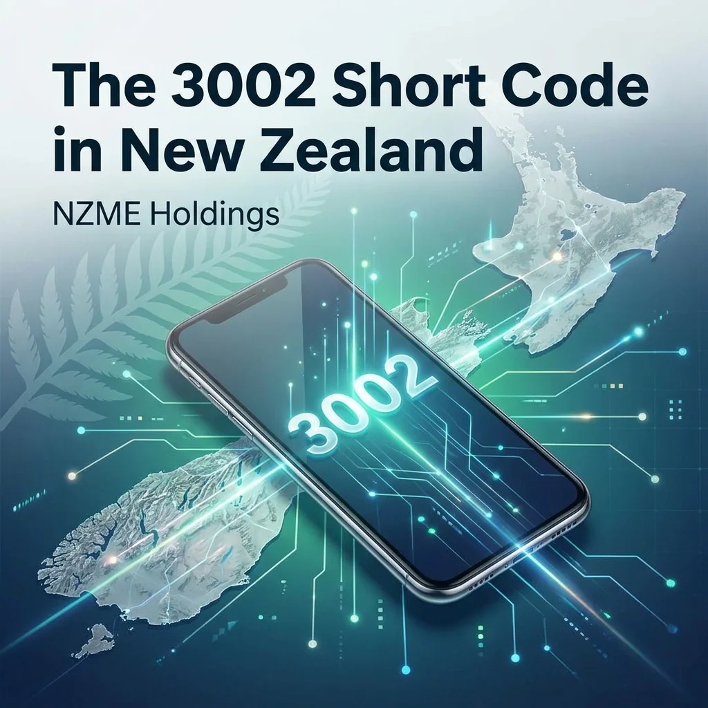 3002 short code in New Zealand associated with NZME Holdings and SMS messaging