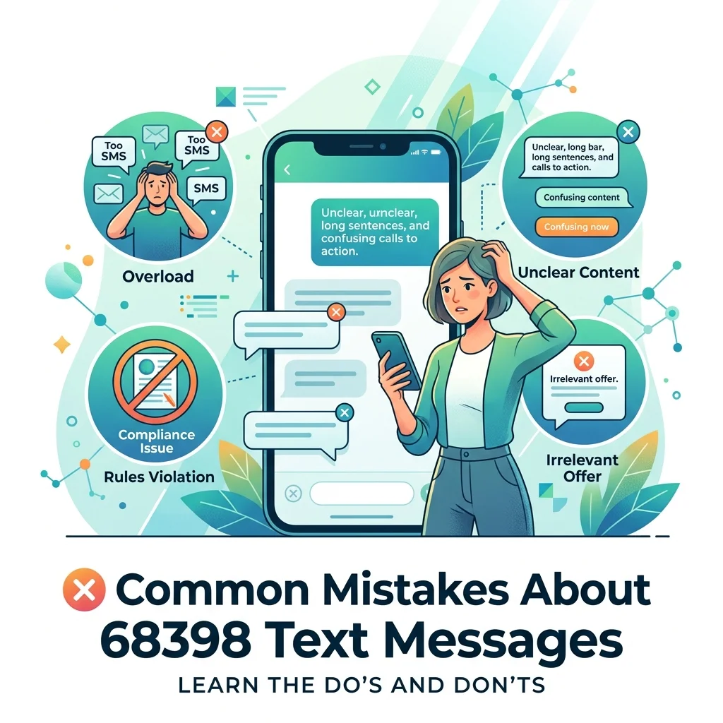 Common mistakes about 68398 text messages, including confusing the short code with T-Mobile, assuming every message is a scam, and ignoring message context