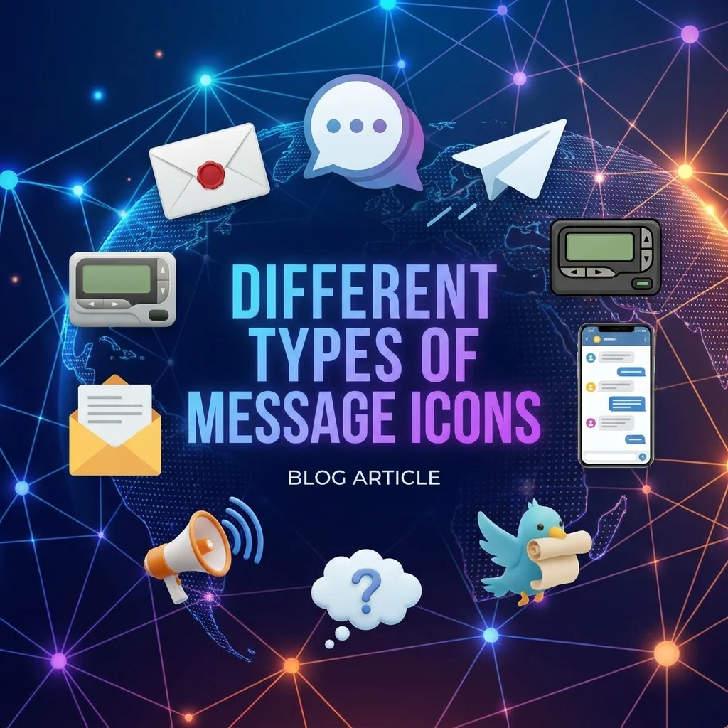 Different types of message icons showing common symbols used in messaging apps