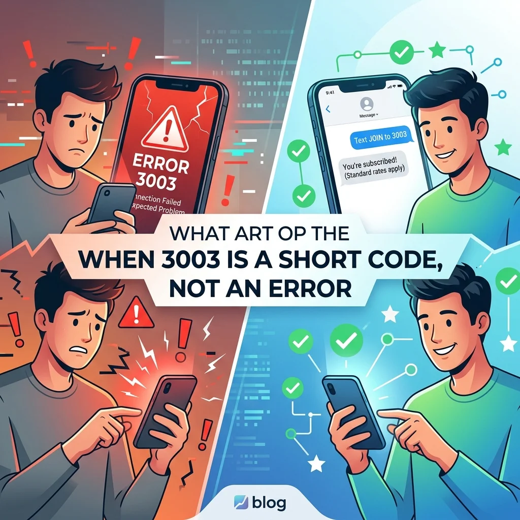 When 3003 is a short code instead of an error, explaining SMS alerts, mobile messaging, and short code meanings