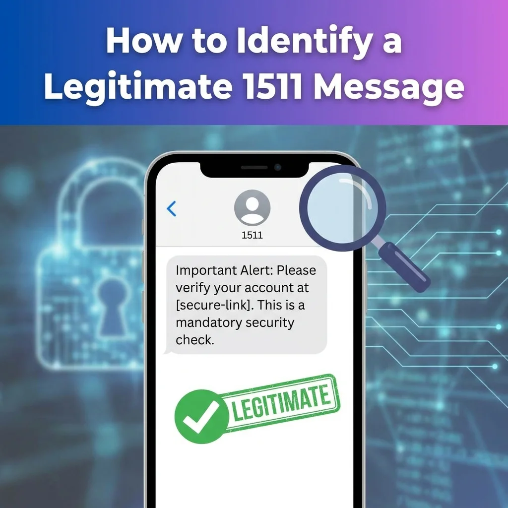 How to identify a legitimate 1511 message and recognize genuine SMS communication
