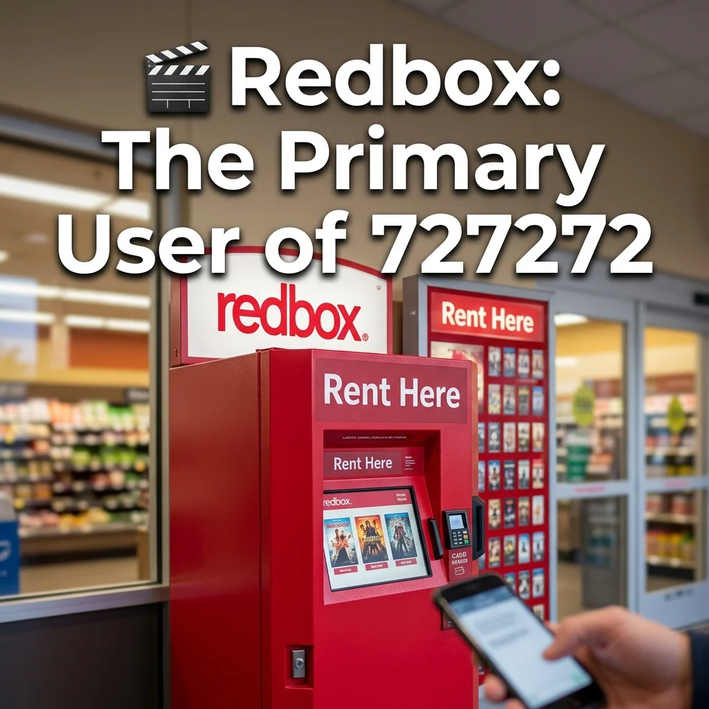 Redbox as the primary user of 727272, including SMS alerts, movie rental promotions, discount offers, and text campaigns