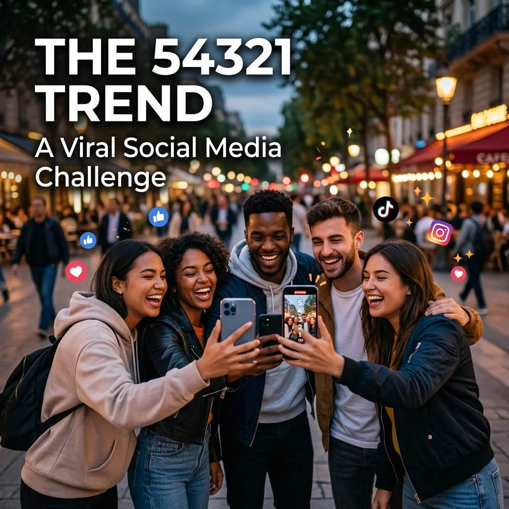 54321 trend social media challenge, viral TikTok trend, 5-4-3-2-1 questions, friends, couples, and creative videos