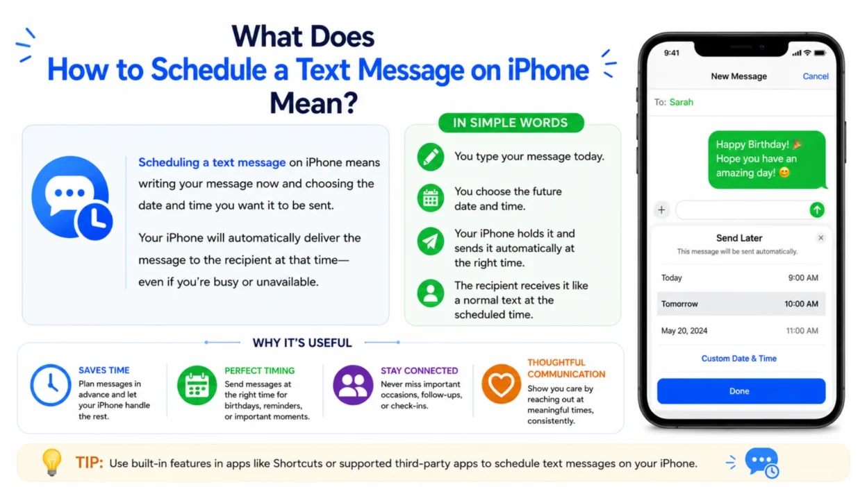 how to schedule a text message on iphone