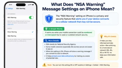 nsa warning message settings iphone