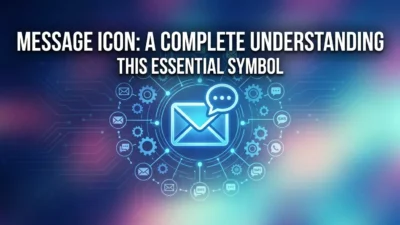 Message icon symbol showing a chat bubble for communication and digital messaging