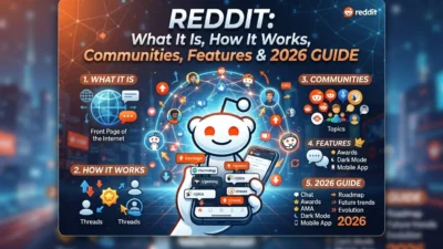 Reddit guide explaining what Reddit is, how it works, communities, features, and 2026 updates